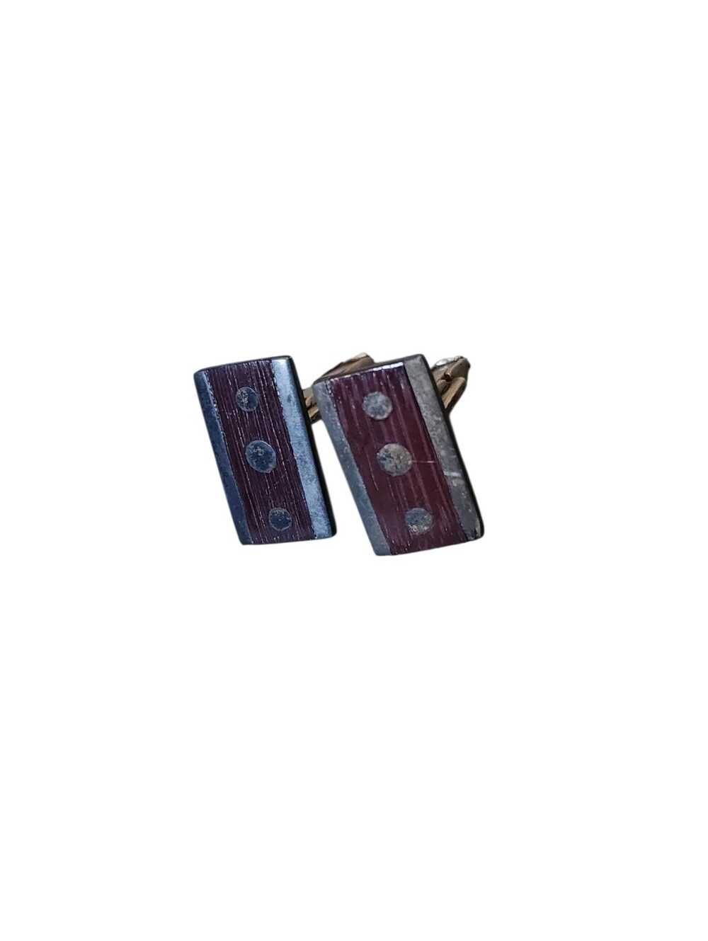Mid Century Modern Sterling Rosewood Cufflinks Mexico Taxco Signed